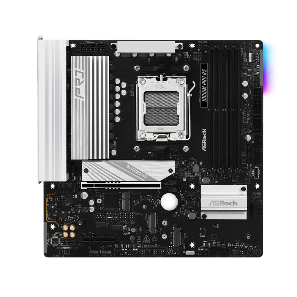Placa-Mãe ASRock B850M Pro RS, AMD AM5, mATX, DDR5, 256GB, Preto