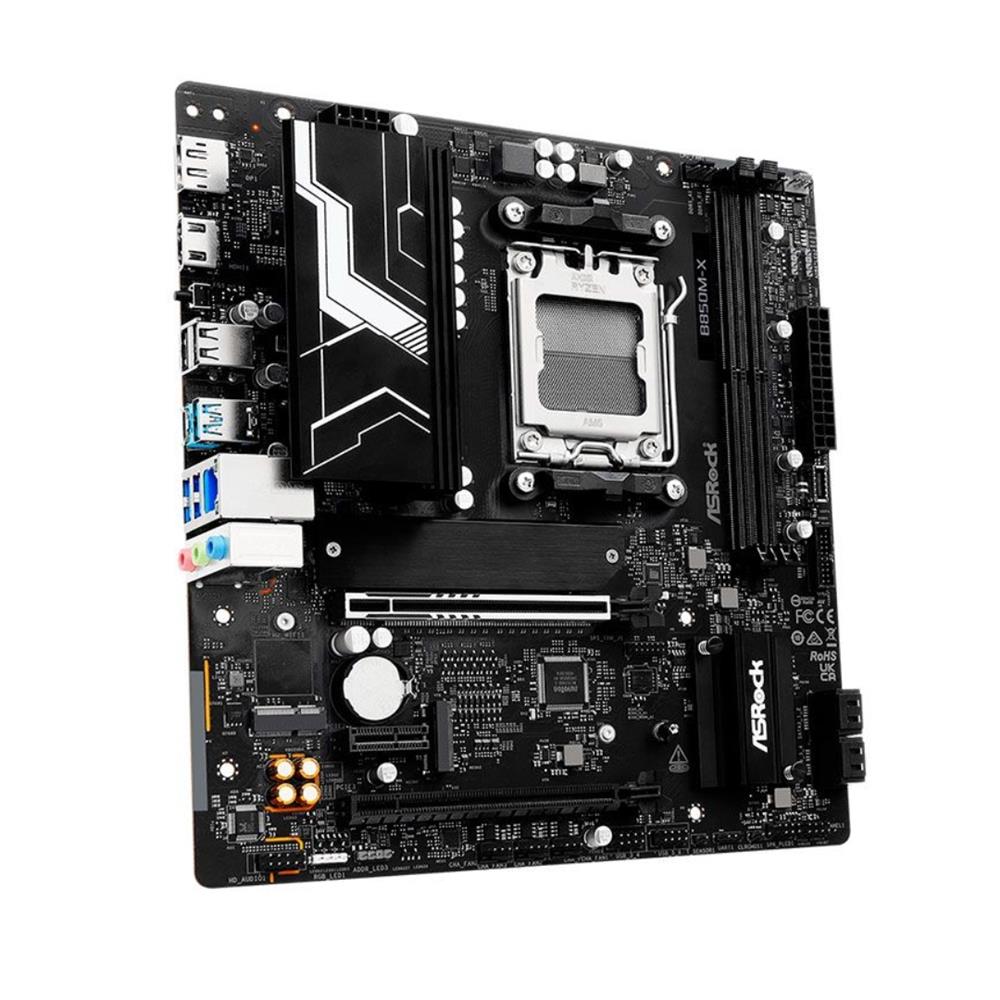 Placa-Mãe ASRock B850M-X R2.0, AM5, Micro ATX, DDR5, 8200MHz (OC), PCIe 5.0 x16, HDMI 2.1, DisplayPort 1.4, Preto