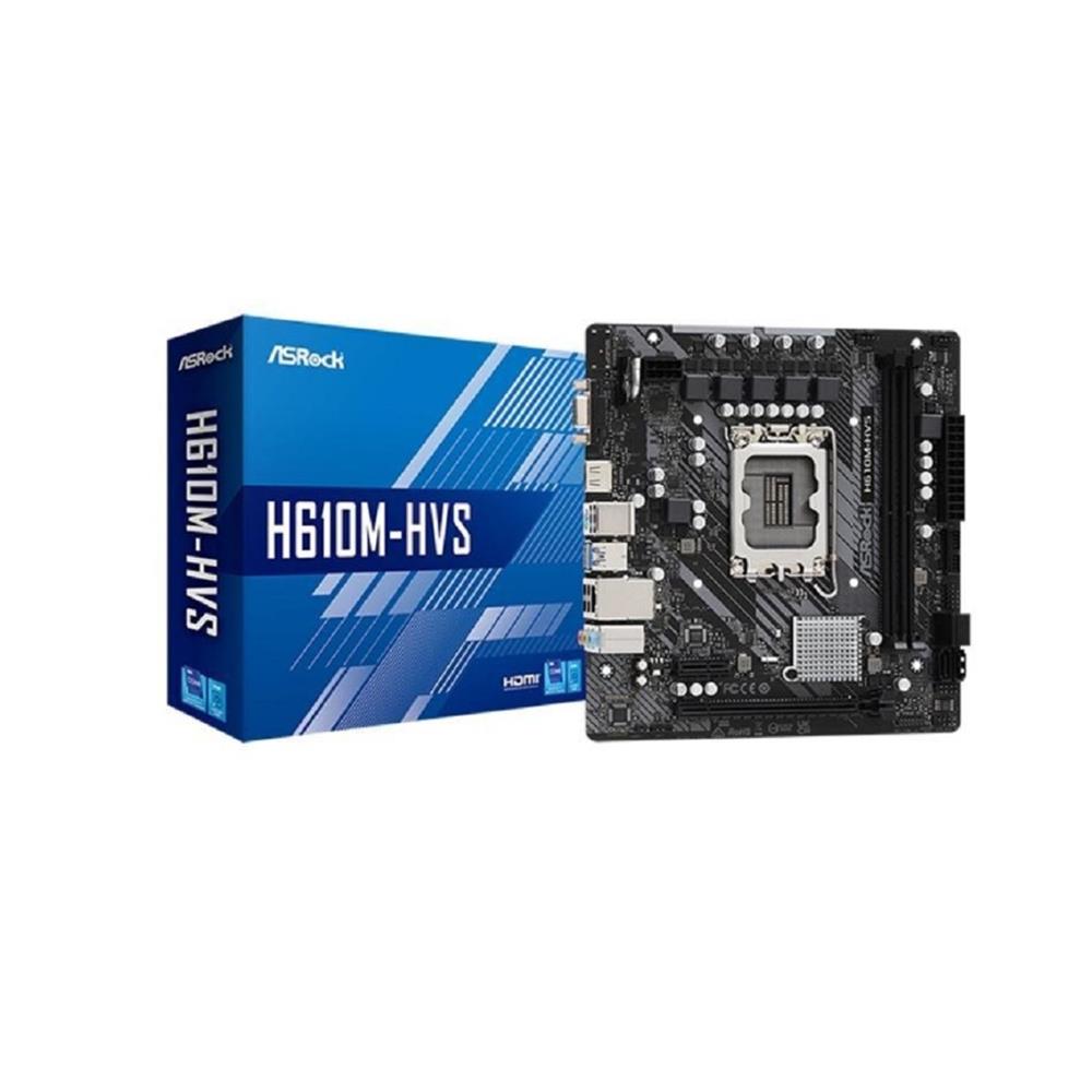 Placa Mãe ASRock H610M-HVS, Chipset H610, Intel LGA 1700, mATX, DDR4