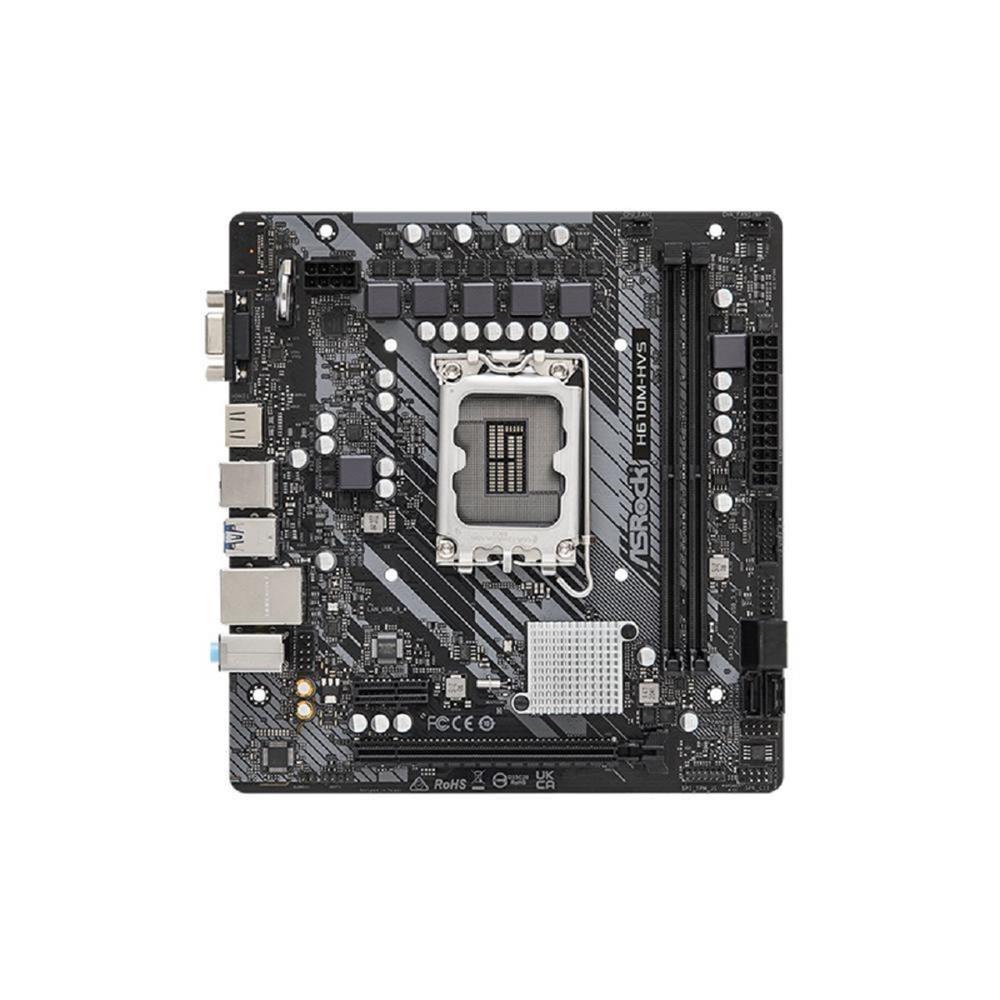 Placa Mãe ASRock H610M-HVS, Chipset H610, Intel LGA 1700, mATX, DDR4