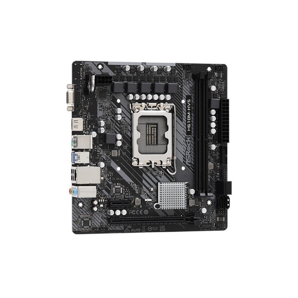 Placa Mãe ASRock H610M-HVS, Chipset H610, Intel LGA 1700, mATX, DDR4