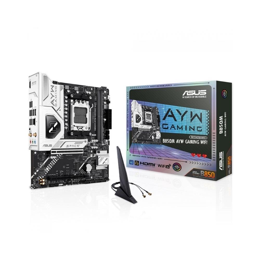 Placa Mãe Asus B850M AYW Gaming WiFi, Chipset B850, AMD AM5, mATX, DDR5