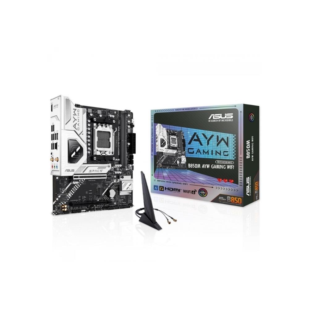 Placa Mãe Asus B850M AYW Gaming WiFi, Chipset B850, AMD AM5, mATX, DDR5