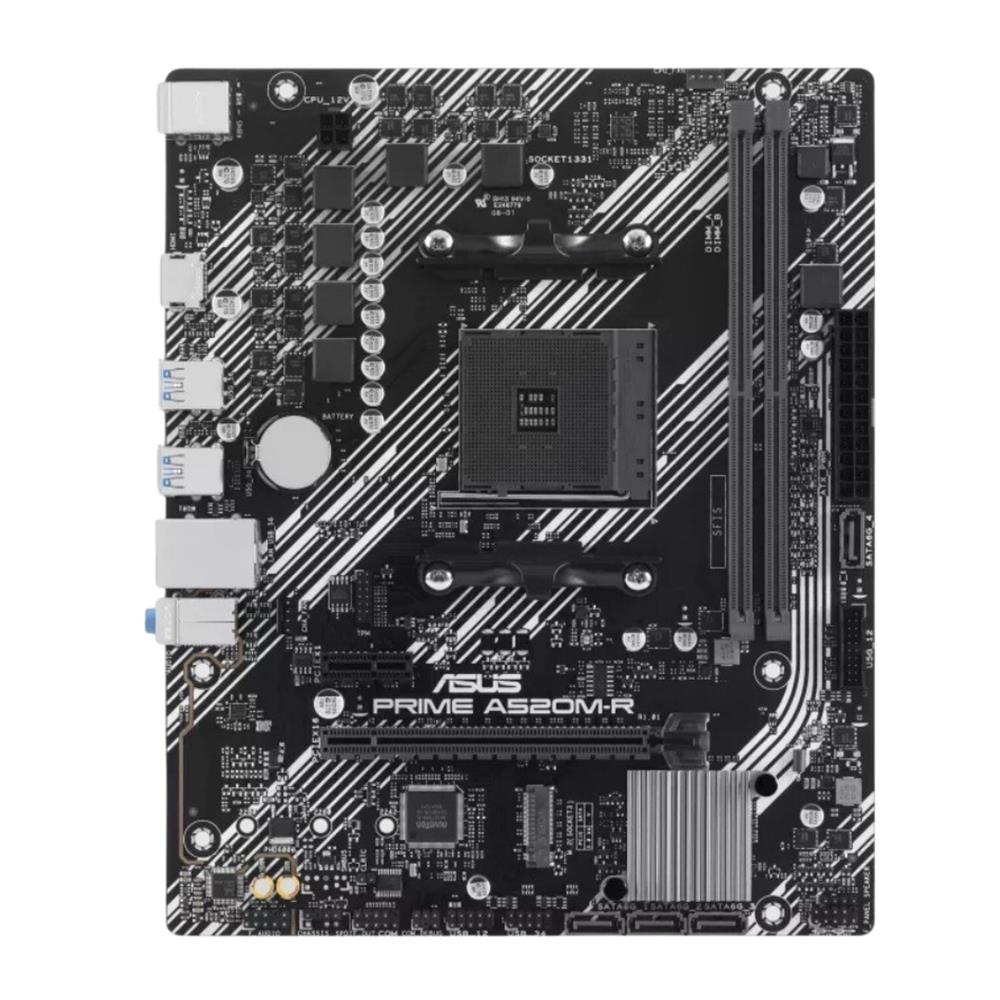 Placa mãe ASUS PRIME A520M-R, AM4, DDR4, M.2, Chipset A520, PCIe, HDMI - 90MB1H60-M0EAY0