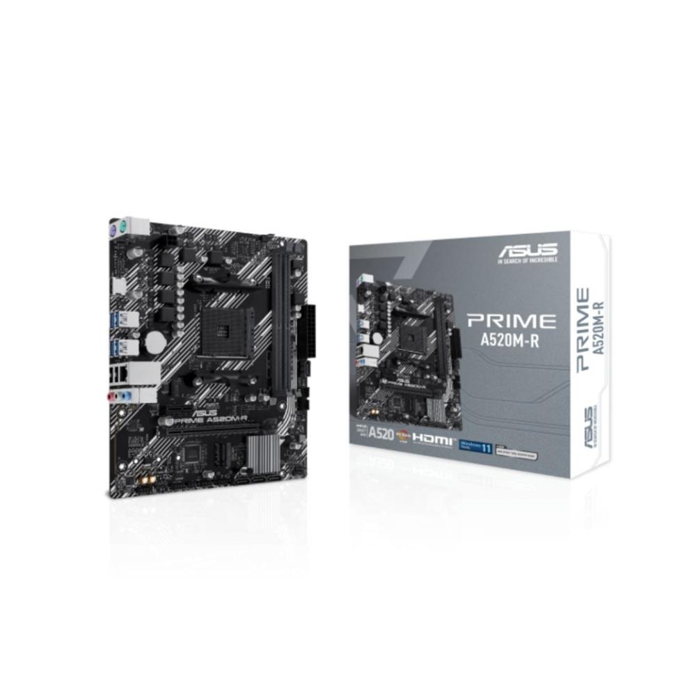 Placa mãe ASUS PRIME A520M-R, AM4, DDR4, M.2, Chipset A520, PCIe, HDMI - 90MB1H60-M0EAY0