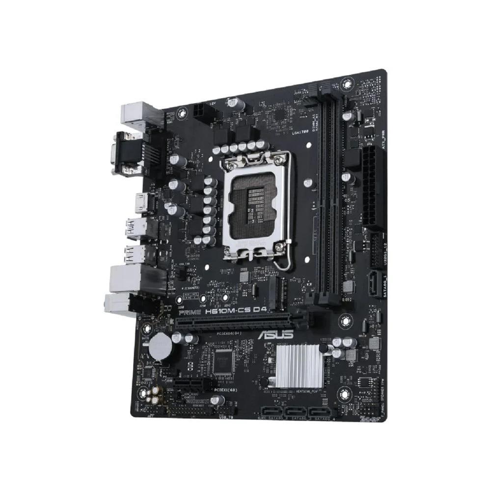 Placa Mãe Asus Prime H610M-CS D4 1700, Chipset H610, mATX, DDR4, 3200Mhz, PCIe, M.2,Preto