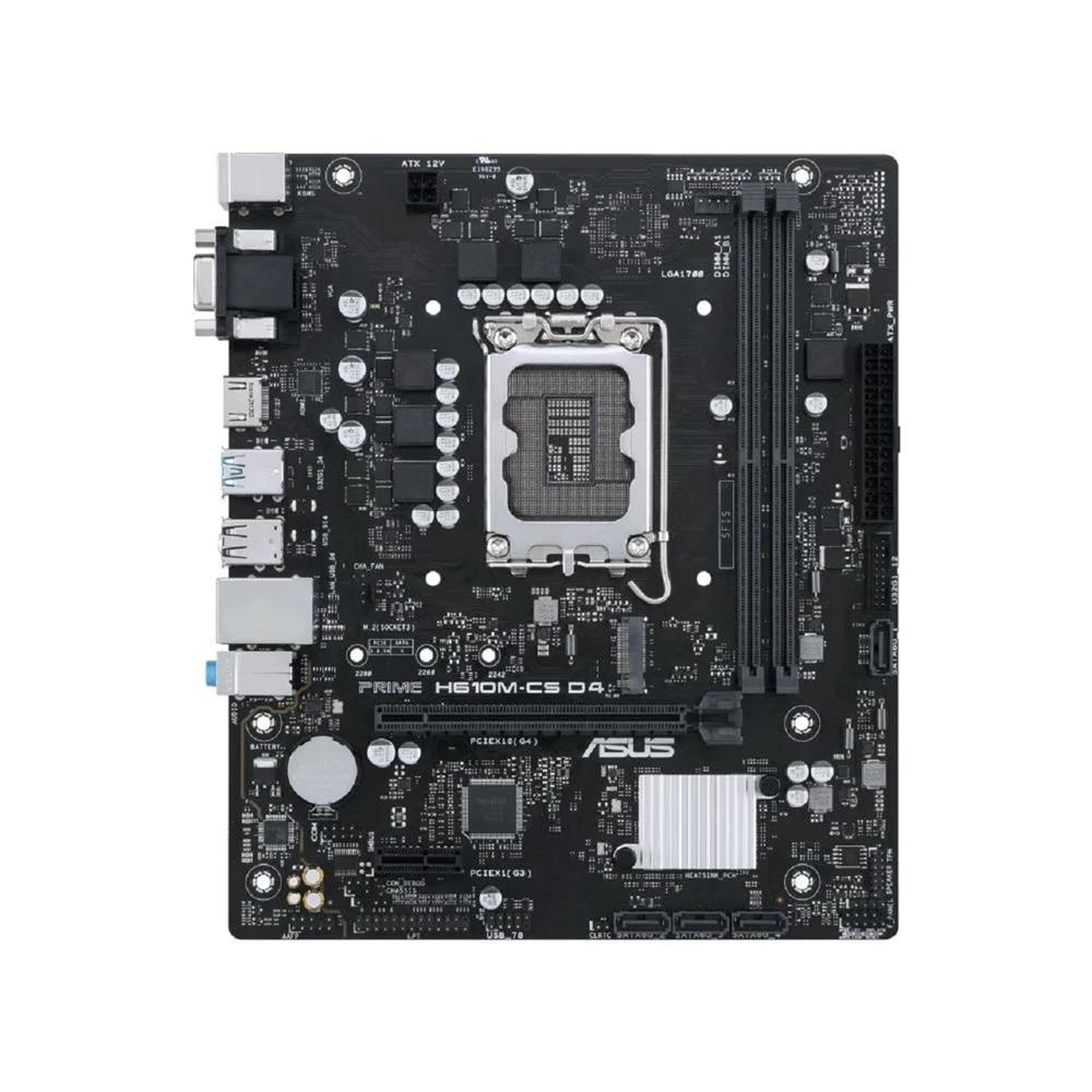 Placa Mãe Asus Prime H610M-CS D4 1700, Chipset H610, mATX, DDR4, 3200Mhz, PCIe, M.2,Preto