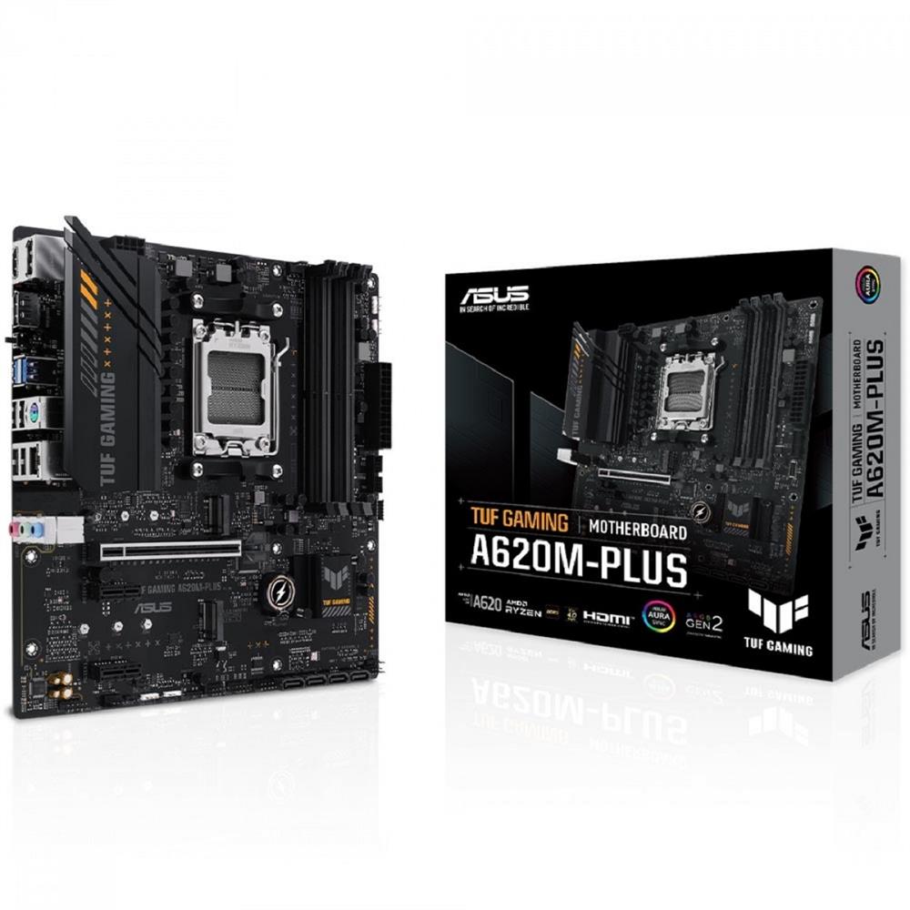 Placa Mãe Asus TUF Gaming A620M-PLUS, Chipset A620, AMD AM5, m-ATX, DDR5, 90MB1EZ0-M0EAY0
