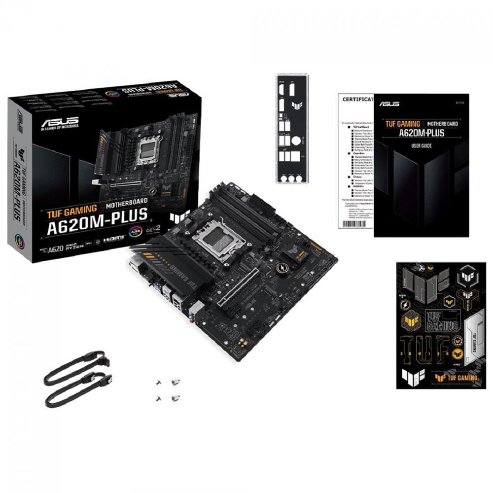 Placa Mãe Asus TUF Gaming A620M-PLUS, Chipset A620, AMD AM5, m-ATX, DDR5, 90MB1EZ0-M0EAY0
