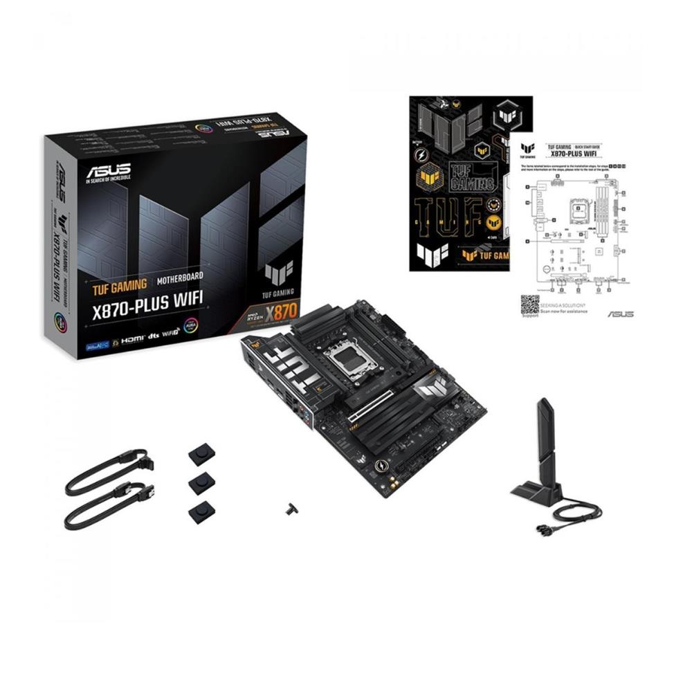Placa Mãe Asus TUF Gaming X870-Plus WiFi, Chipset X870, AMD AM5, WiFi 7, ATX, DDR5 - 90MB1IU0-M0EAY0
