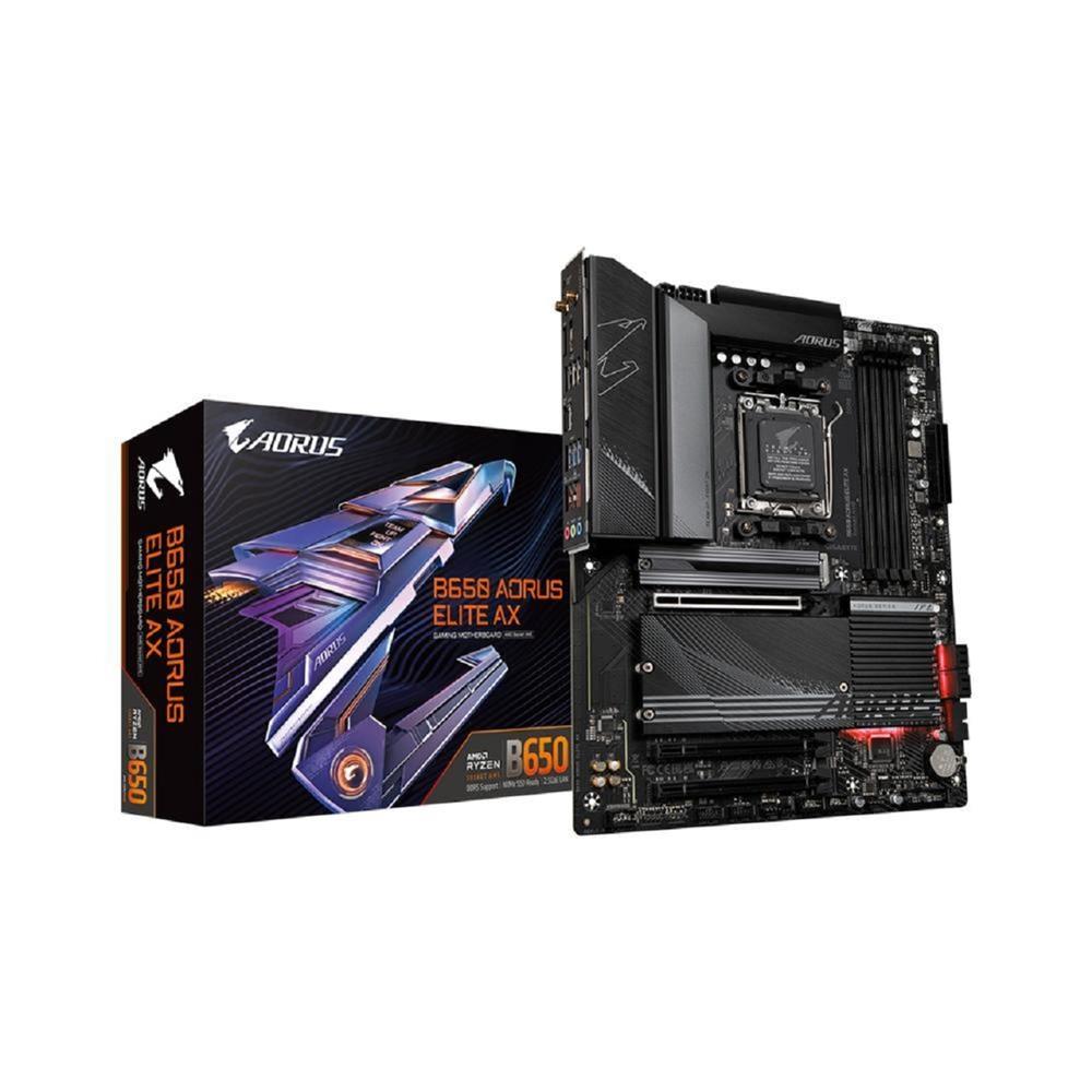 Placa Mãe Gigabyte B650 Aorus Elite AX, Wi-Fi 6E, Chipset B650, AMD AM5, ATX, DDR5
