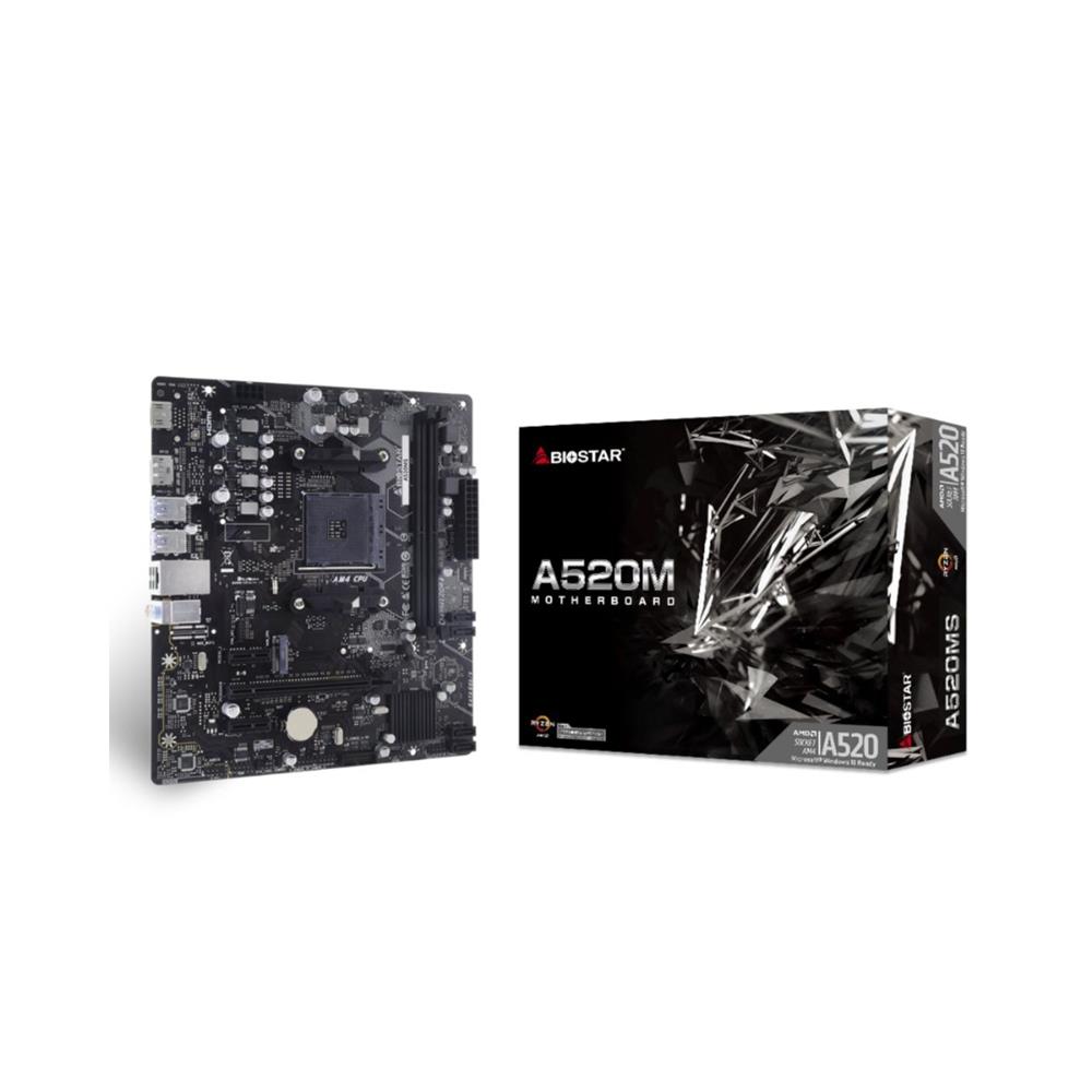 Placa Mãe BIOSTAR A520MHP Chipset A520, AM4, DDR4, M.2, Gigabit, PCIe, mATX