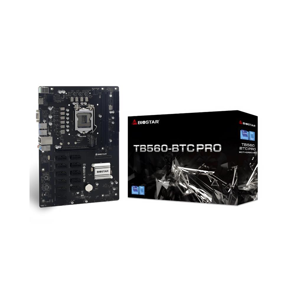 Placa mãe BIOSTAR TB560-BTC PRO 1200, Chipset Intel B560, 2 Slots DDR4, 64GB, XMP, M.2, Gigabit, ATX
