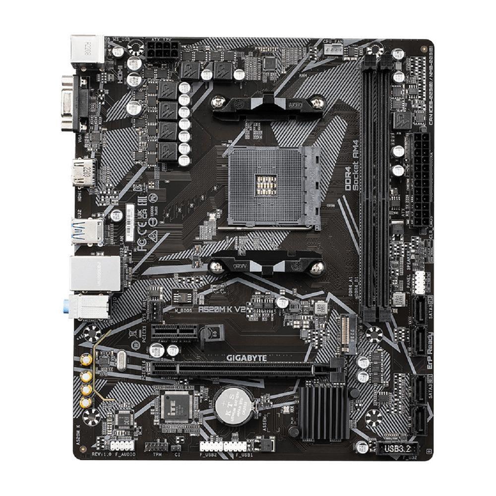 Placa Mãe Gigabyte A520M K V2, Chipset A520, AMD AM4, mATX, DDR4