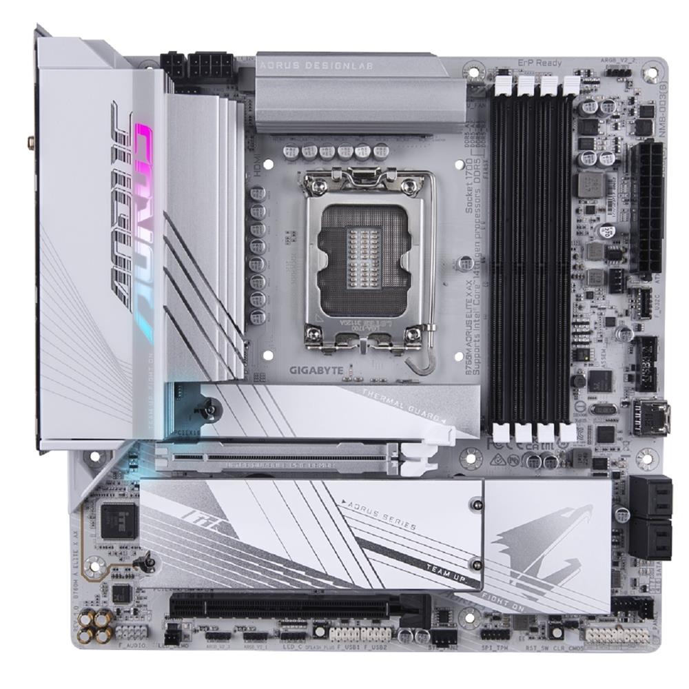 Placa Mãe Gigabyte B760M Aorus Elite X AX, Chipset B760, Intel LGA 1700, mATX, DDR5
