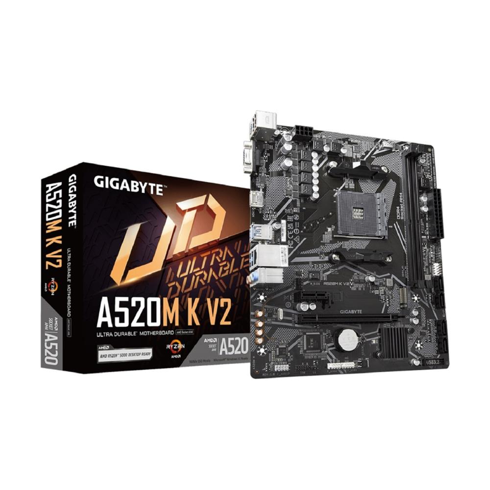 Placa Mãe Gigabyte A520M K V2, Chipset A520, AMD AM4, mATX, DDR4