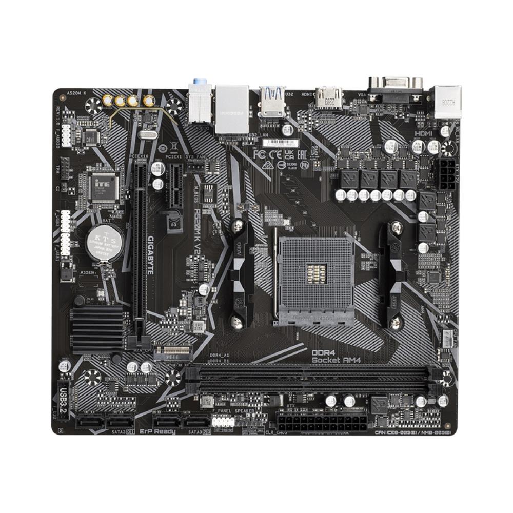 Placa Mãe Gigabyte A520M K V2, Chipset A520, AMD AM4, mATX, DDR4