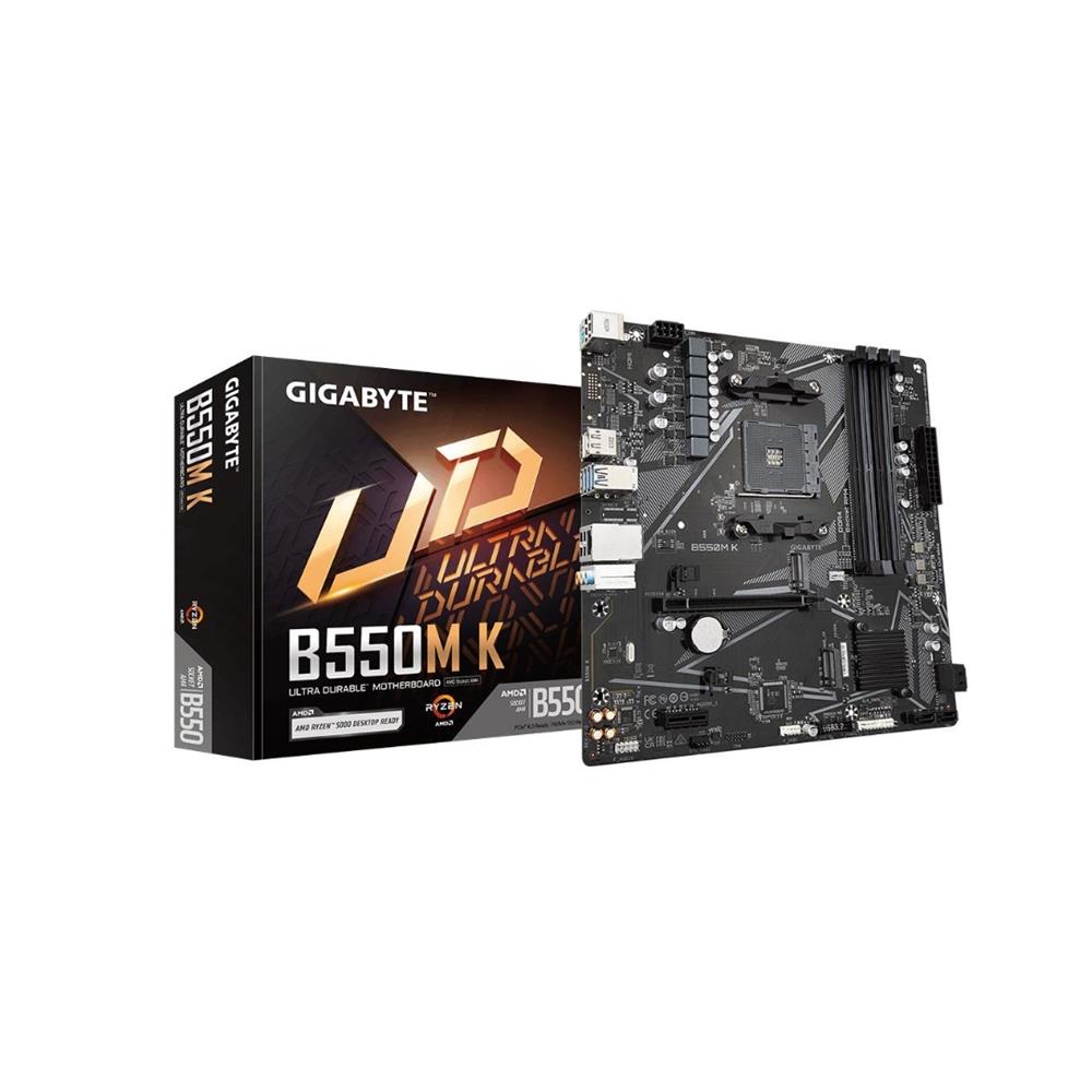 Placa Mãe Gigabyte B550M K, Chipset B550, AMD AM4, mATX, DDR4
