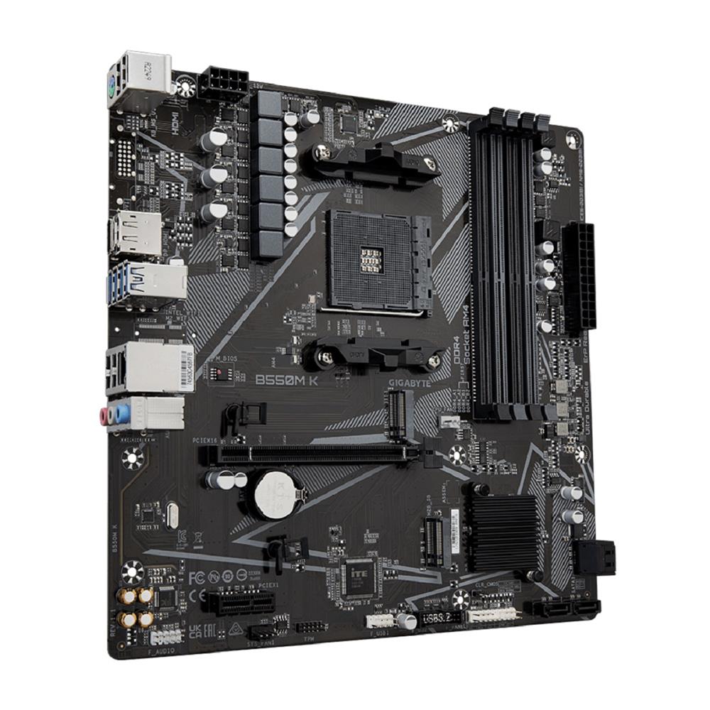 Placa Mãe Gigabyte B550M K, Chipset B550, AMD AM4, mATX, DDR4
