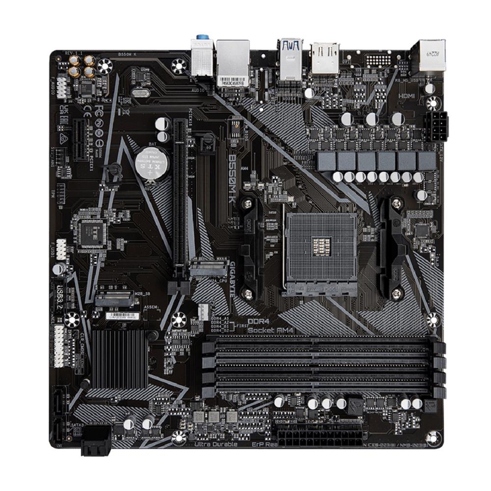 Placa Mãe Gigabyte B550M K, Chipset B550, AMD AM4, mATX, DDR4