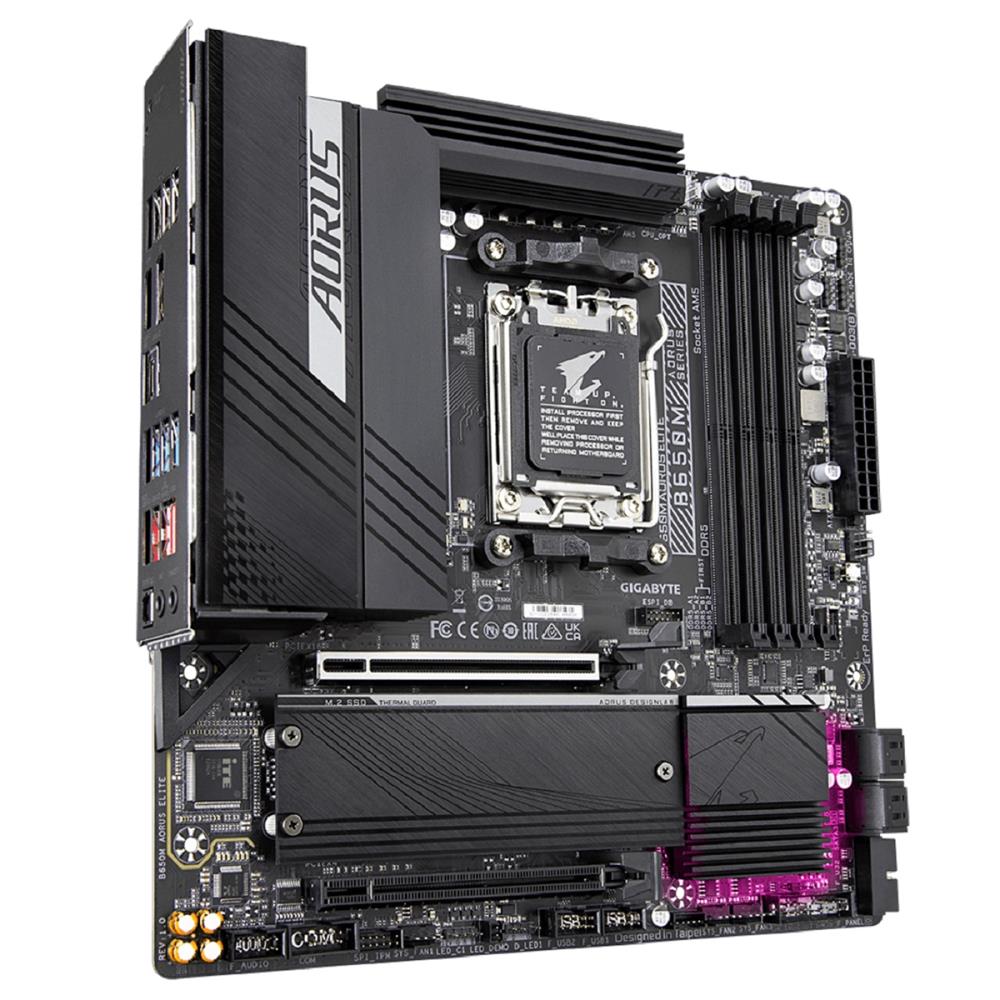Placa Mãe Gigabyte B650M Aorus Elite, Chipset B650, AMD AM5, mATX, DDR5