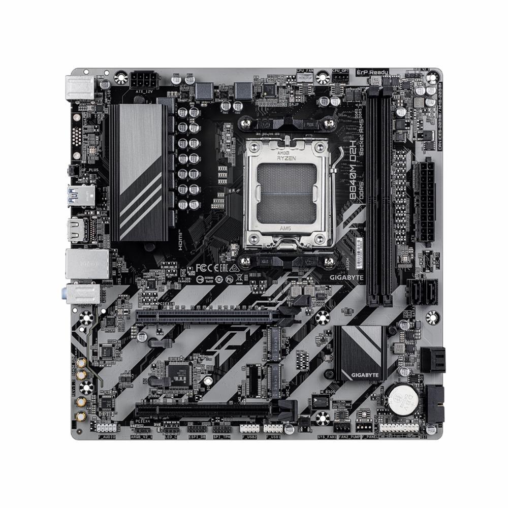 PLACA MÃE GIGABYTE B840M D2H, CHIPSET B840, AMD AM5, MATX, DDR5