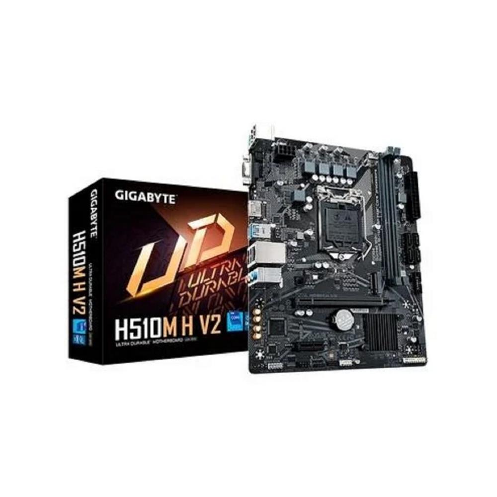 Placa-Mãe Gigabyte H510M H V2, Intel LGA 1200, 10ª,11ª Geração, mATX, DDR4, Preto 
