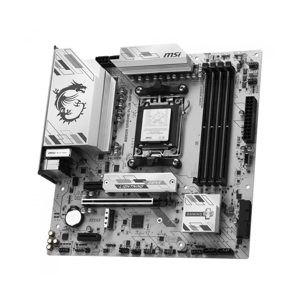 Placa Mãe MSI B850M Gaming Plus WiFi6E, AMD AM5, DDR5, Micro-ATX, Bluetooth 5.3, PCIe 4.0, M.2 Gen5