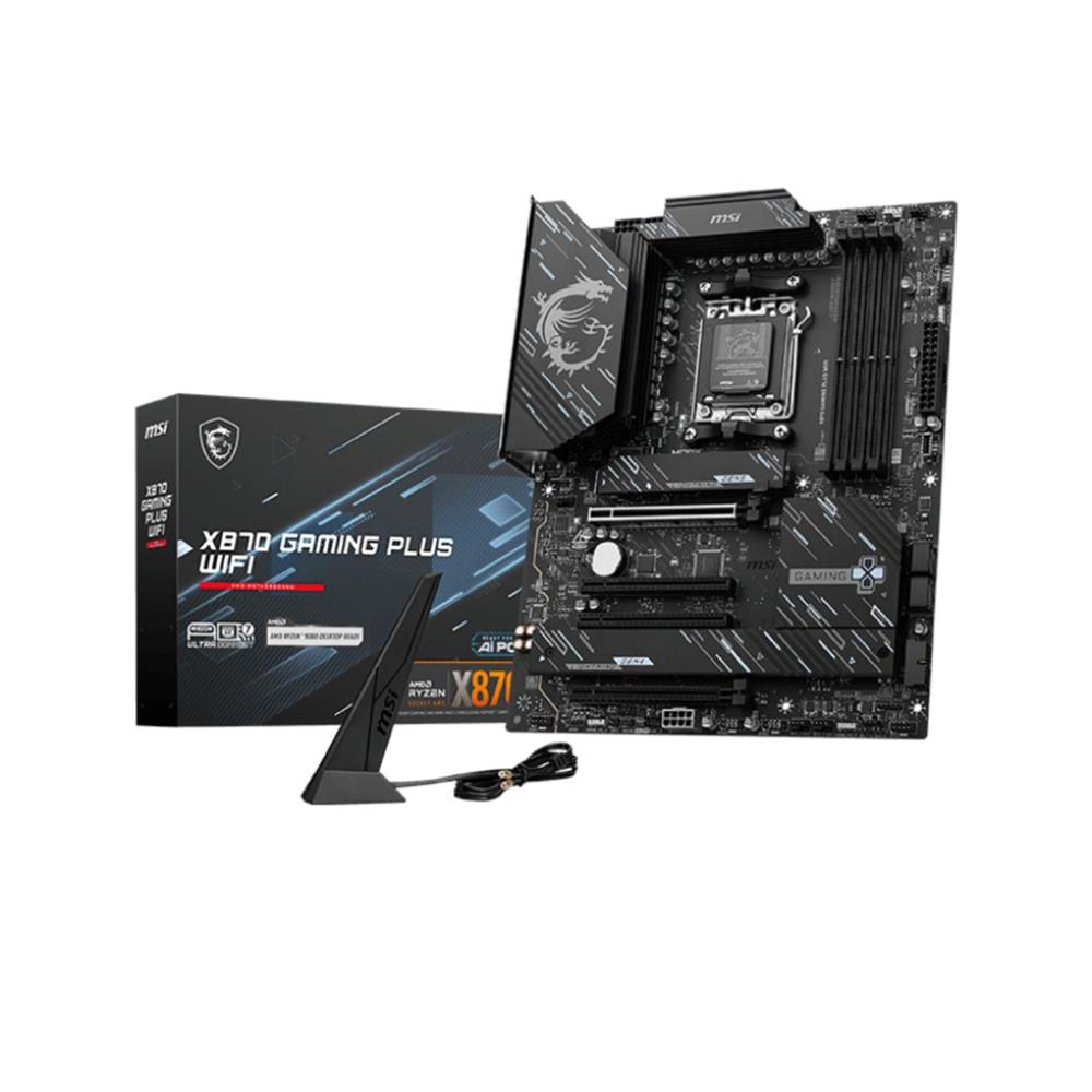 Placa Mãe MSI X870 Gaming Plus WIFI, DDR5, AM5, 5G, PCIe, USB, Preto
