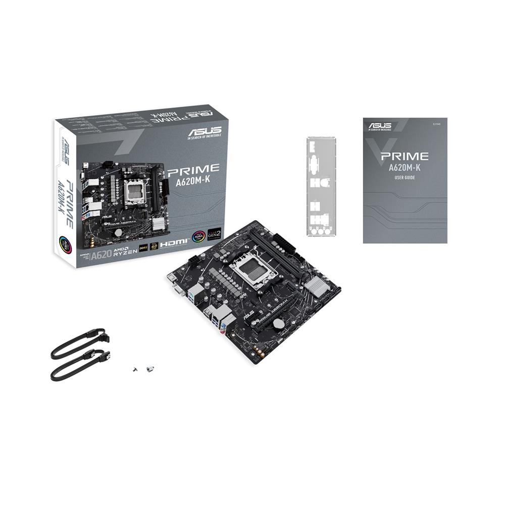 Placa Mãe Asus Prime A620M-K, Chipset A620, AMD AM5, MATX, DDR5, 90MB1F40-M0EAY0
