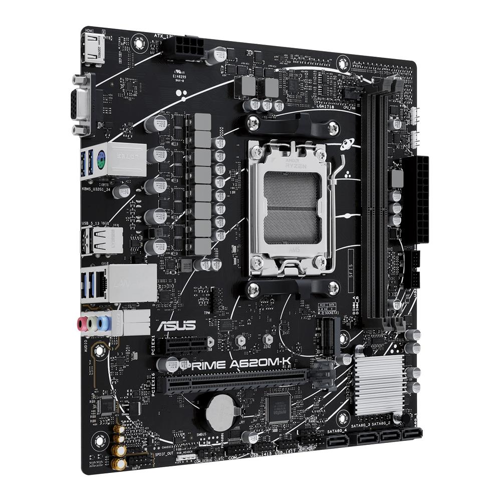 Placa Mãe Asus Prime A620M-K, Chipset A620, AMD AM5, MATX, DDR5, 90MB1F40-M0EAY0
