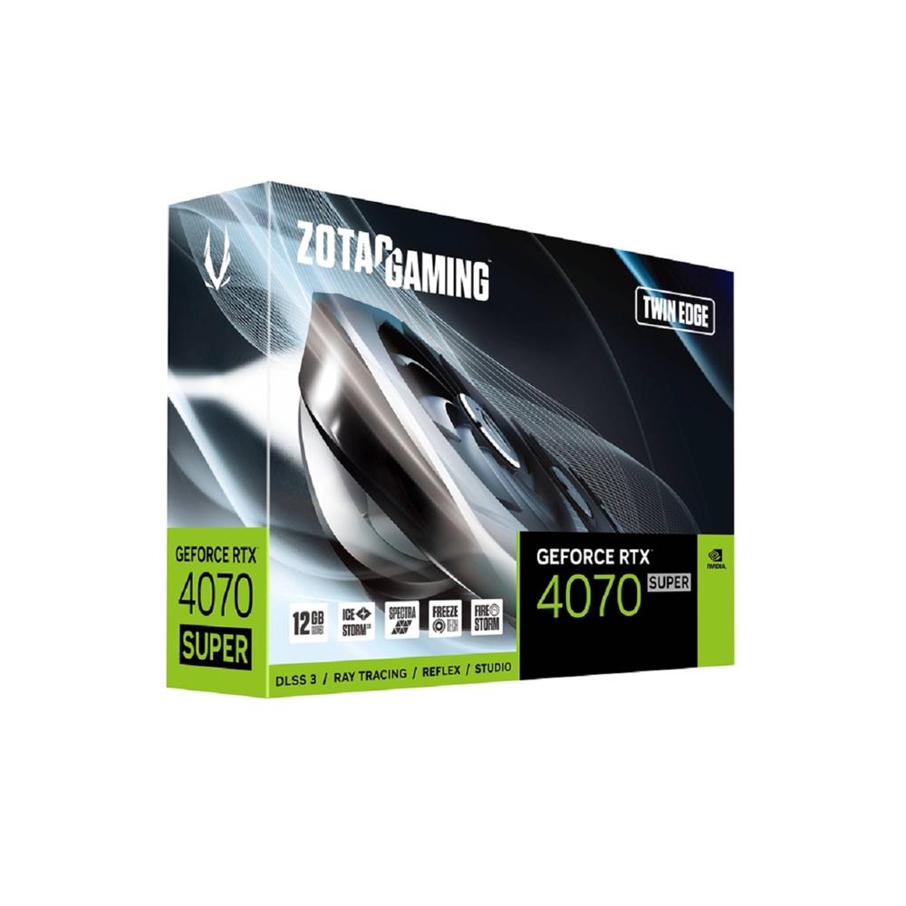 Placa de Vídeo Zotac GeForce, RTX 4070 Twin Edge Super, 12GB GDDR6X, 192-Bits, ZT-D40720E-10M