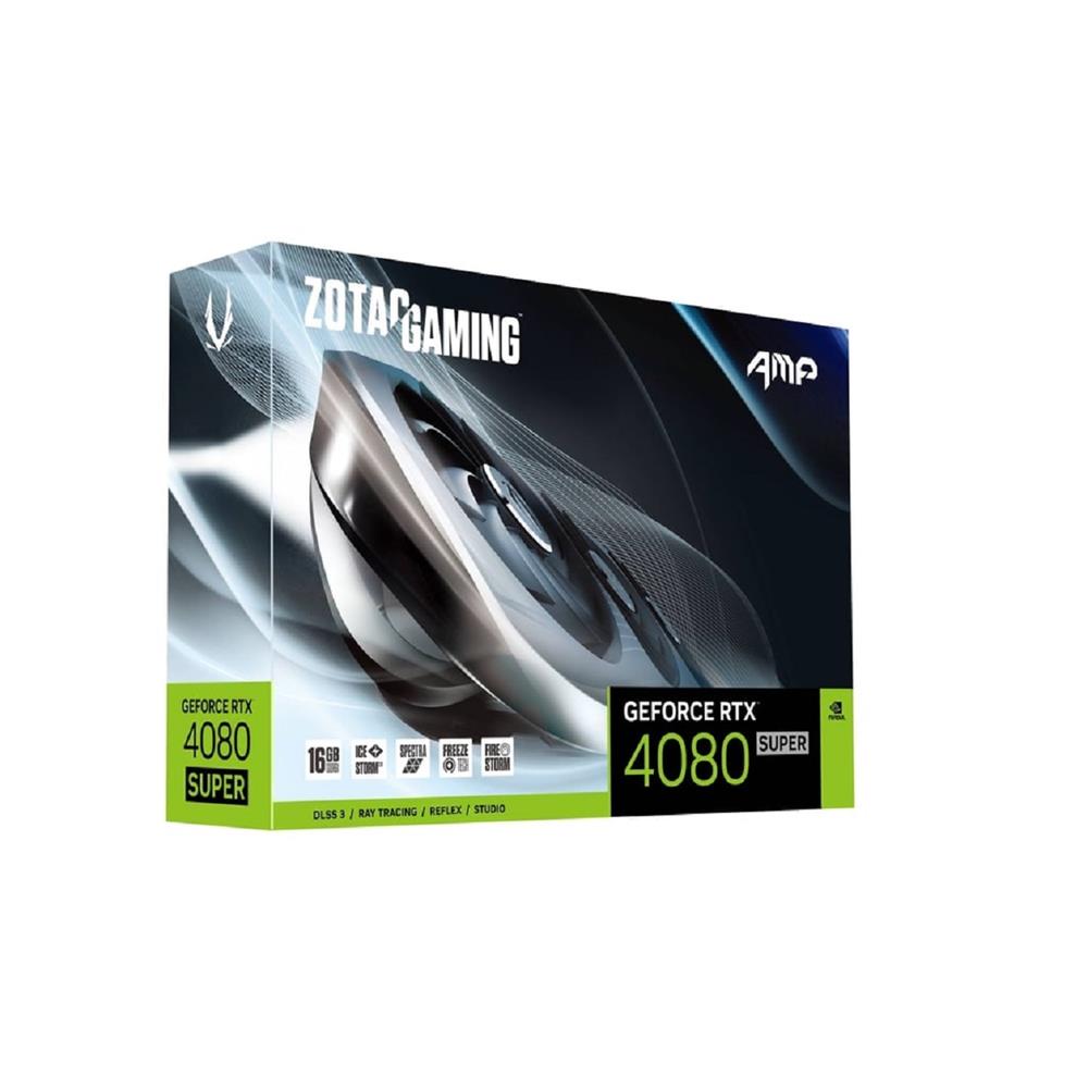 Placa de Vídeo Zotac GeForce RTX 4080 Super AMP, 16GB GDDR6X, 256-Bit, Preto, ZT-D40820F-10P