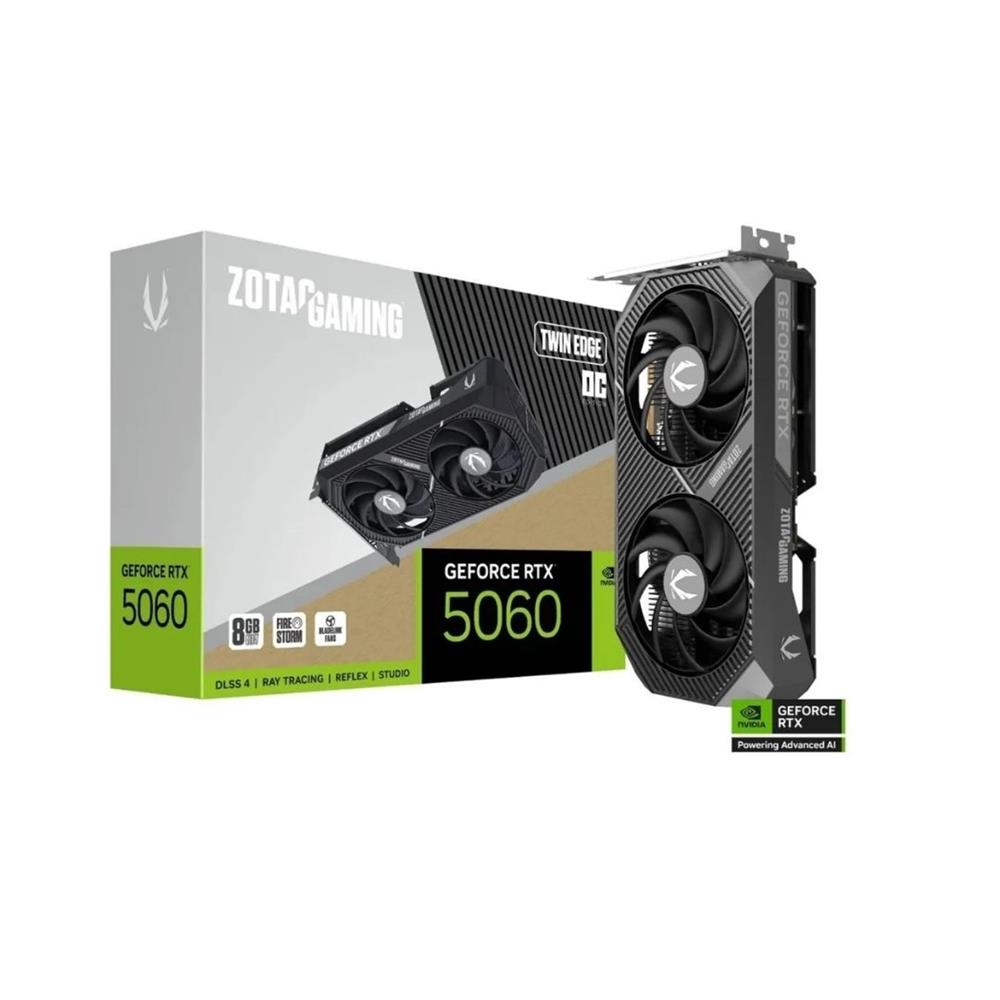 Placa de vídeo Zotac GeForce RTX 5060 Twin Edge OC, 8 GB GDDR7 128-bit, Preto