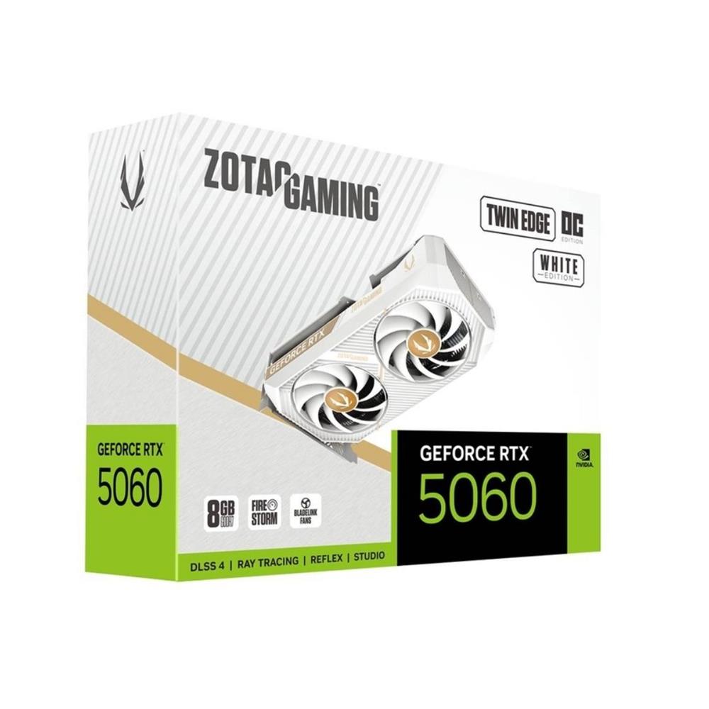 Placa de Vídeo ZOTAC Gaming GeForce RTX 5060 Twin Edge OC White Edition, 8 GB GDDR6, Branco