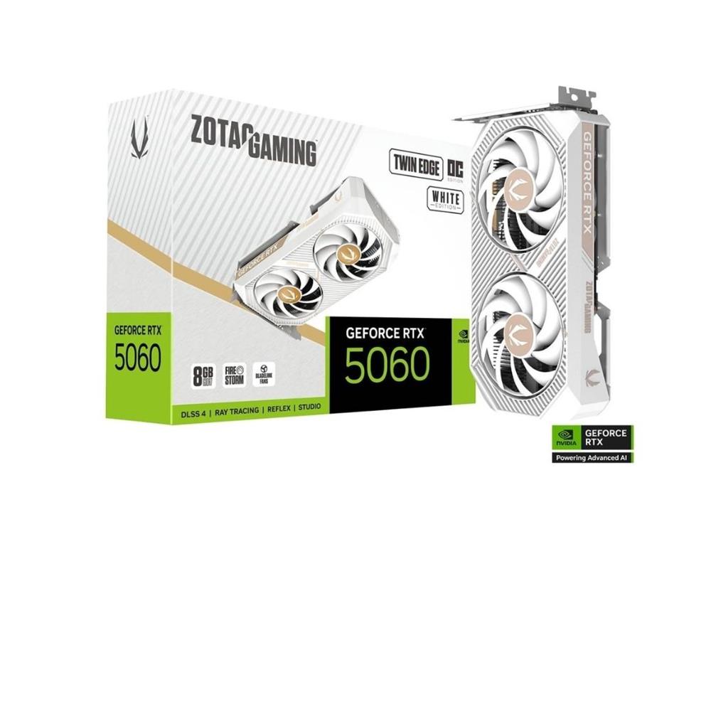 Placa de Vídeo ZOTAC Gaming GeForce RTX 5060 Twin Edge OC White Edition, 8 GB GDDR6, Branco