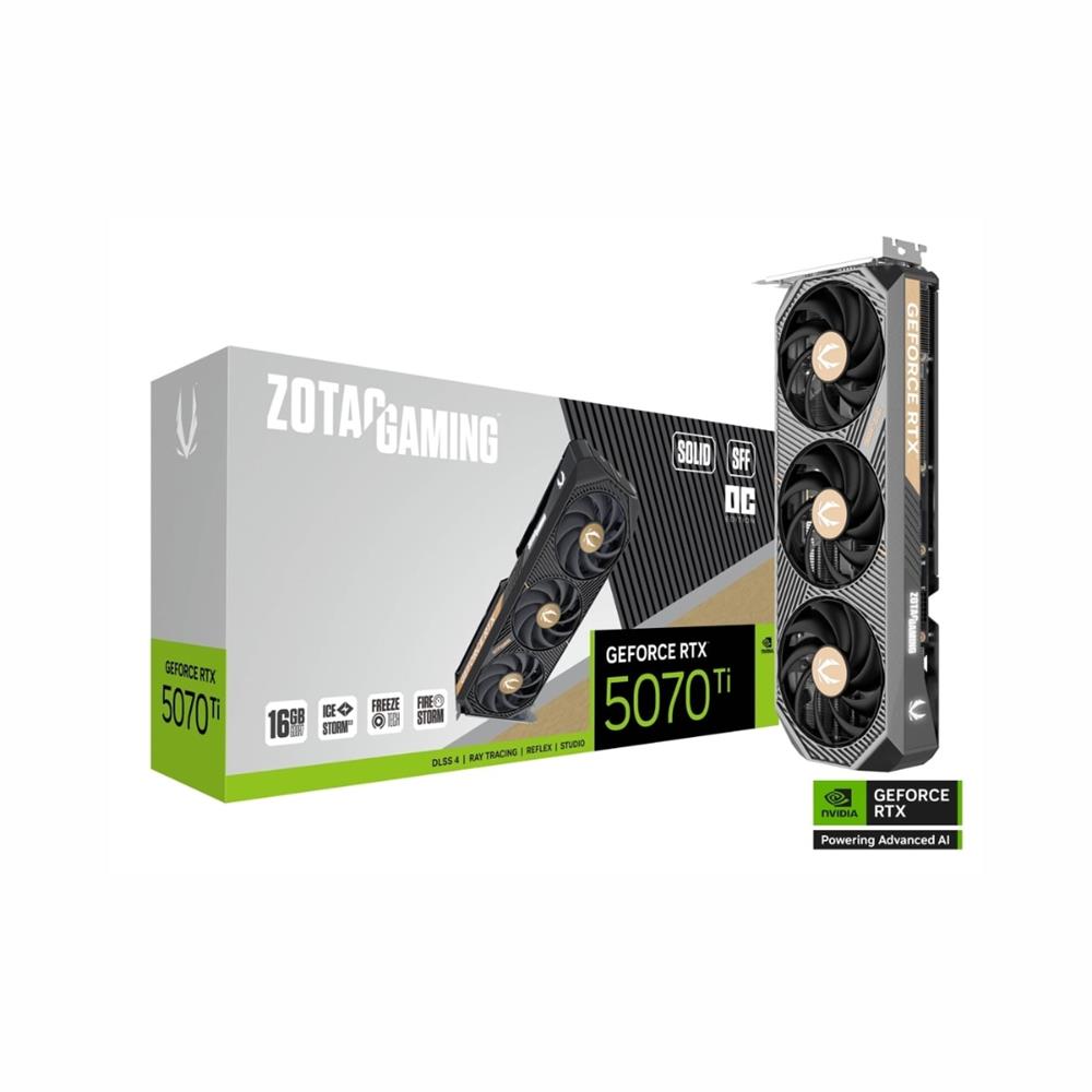 Placa De Vídeo GeForce Zotac RTX 5070 TI Solid SFF OC, 16GB GDDR7, 256-Bits, ZT-B50710J3-10P