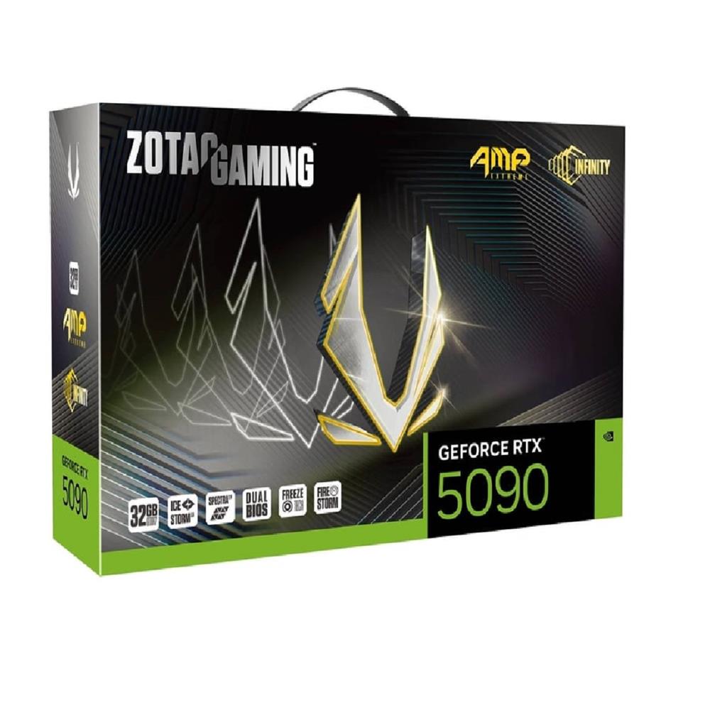 Placa de Vídeo Zotac RTX 5090 AMP, 32GB, GDDR7, DisplayPort, UHBR, 512 BITS, Preto