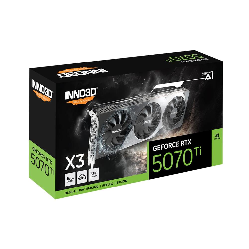 Placa De Vídeo INNO3D Geforce RTX5070 TI X3, 16GB, GDDR7, 256bits, DLSS 4, N507T3-16D7-176068N