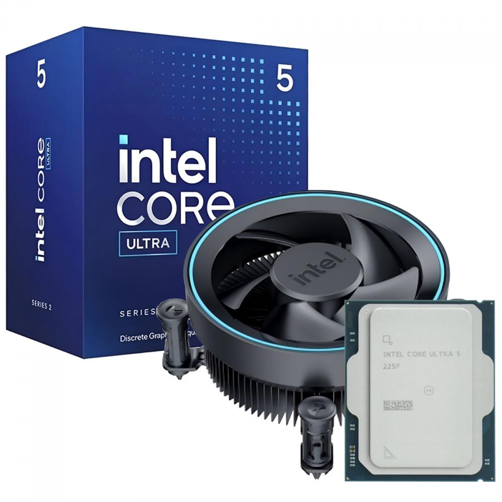 Processador Intel Core Ultra 5 225F, 4.9 GHz, 20MB Cache, LGA1851, 10 Núcleos, 14 Threads - BX80768225F