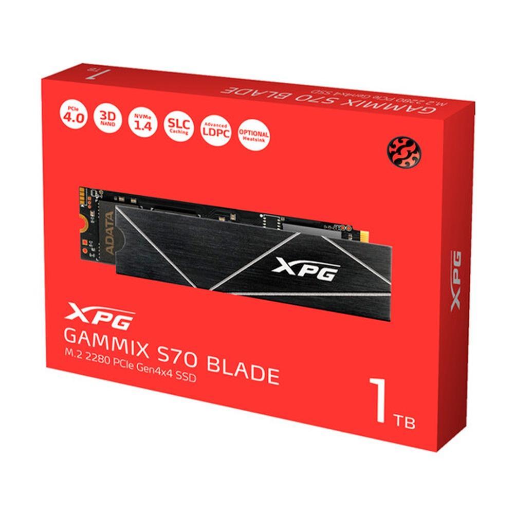 SSD 1 TB XPG S70 Blade, PCIe Gen4x4, M.2 NVMe, Leitura 7400MB/s e Gravação 5500MB/s, 3D NAND