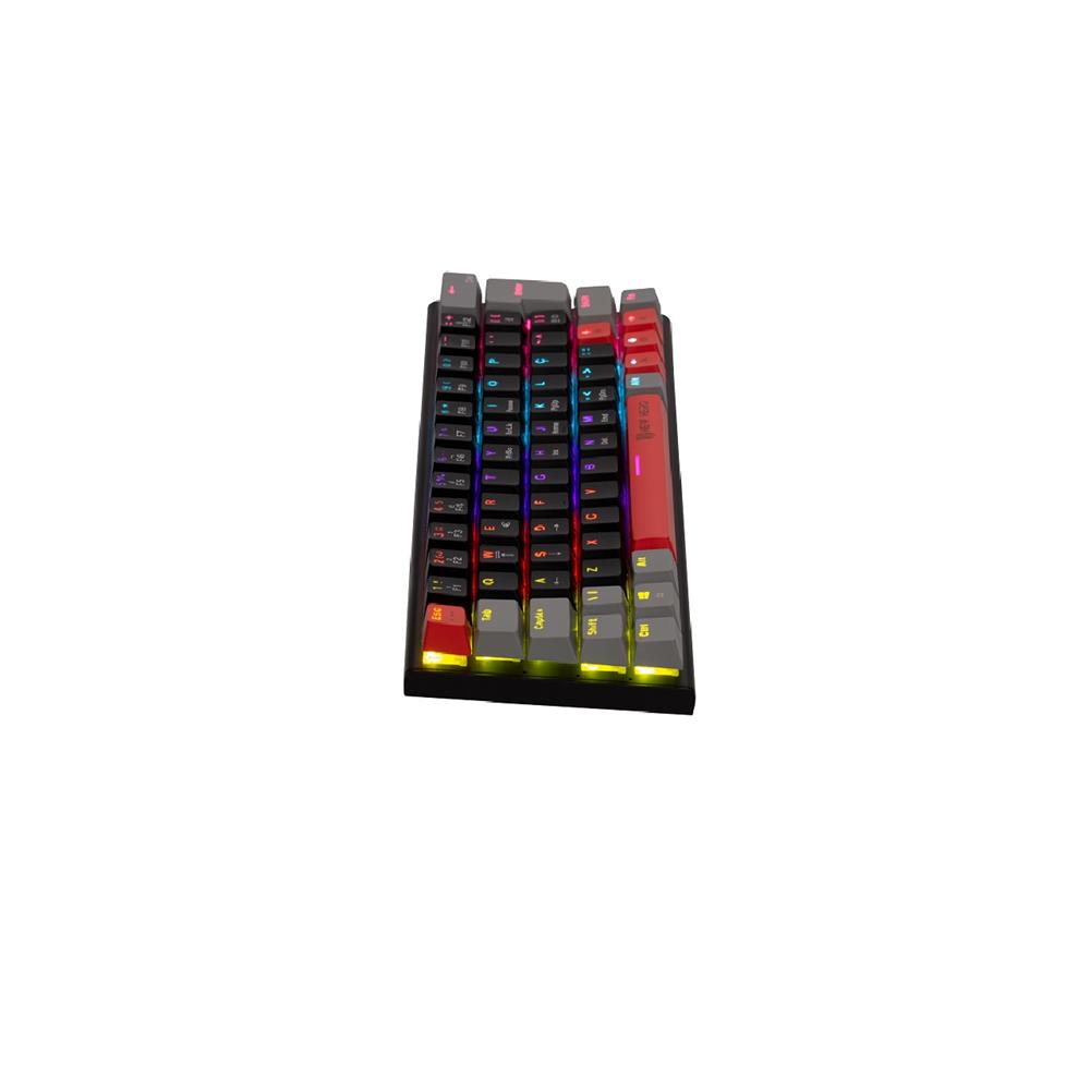 Teclado Mecânico Gamer New Hero Titan Mini 60%, Rainbow, Switch Blue, ABNT2, USB, Preto e Cinza