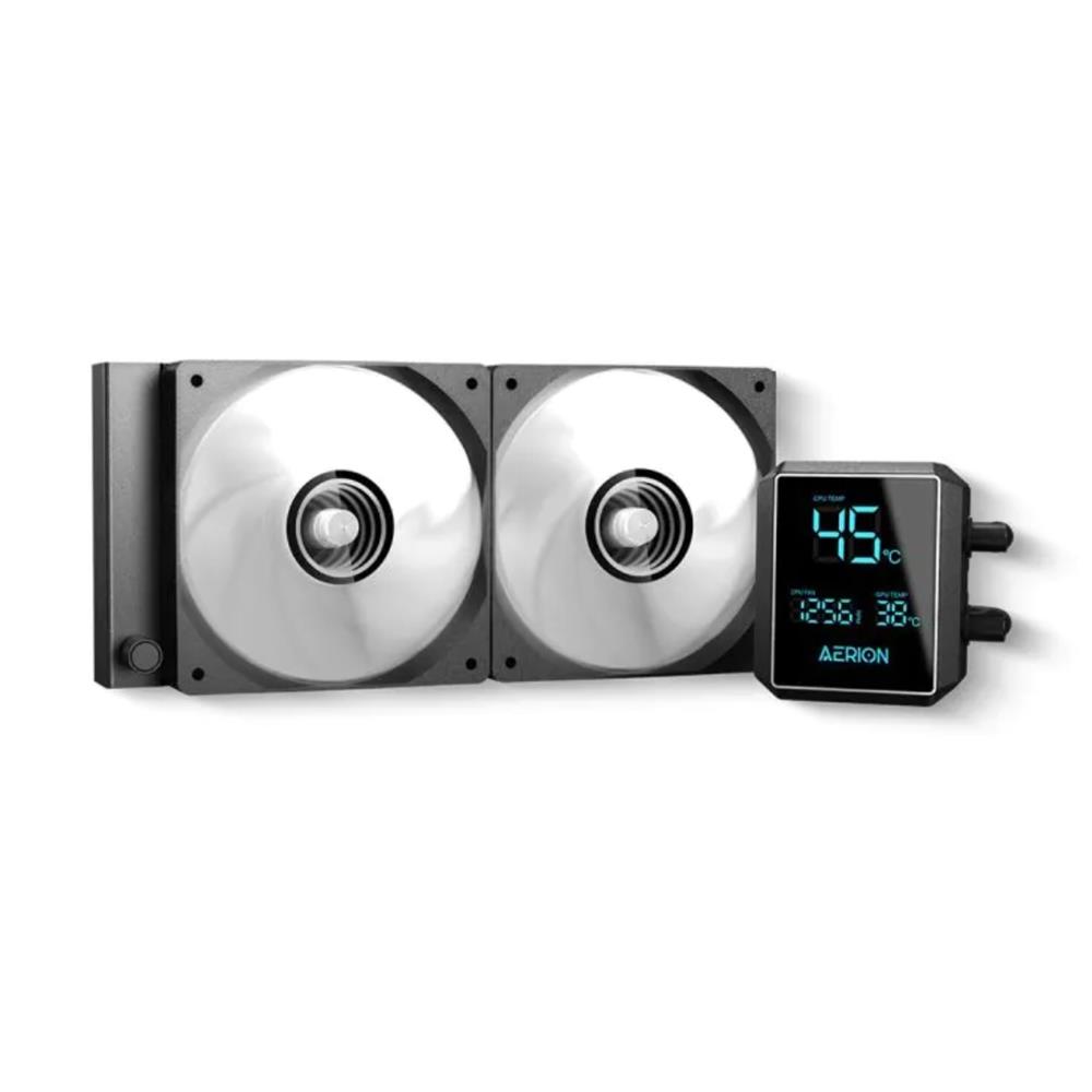 Water Cooler Aerion, Aeris 240mm, Display Digital, Radiador 240mm, ARGB, Preto