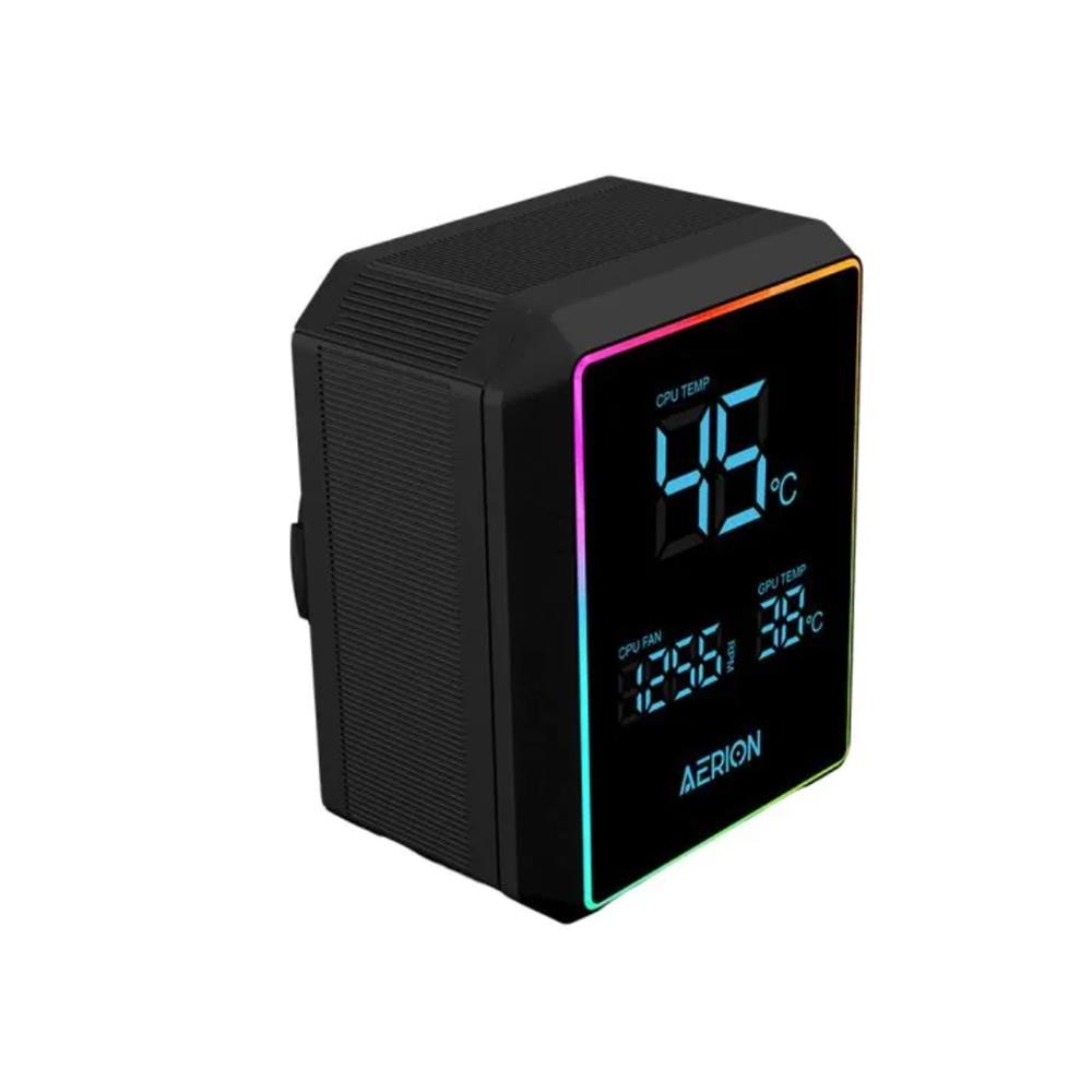 Water Cooler Aerion, Aeris 240mm, Display Digital, Radiador 240mm, ARGB, Preto