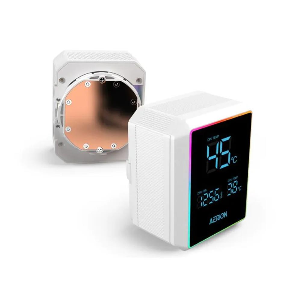 Water Cooler Aerion, Aeris 240mm, ARGB, Display Digital, Radiador 240mm, Branco